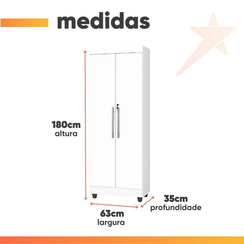 m&h　ドンペリ　白　2本セット Armário Multiuso Lavanderia Com Chave 2 Portas 1,80m Texas Branco